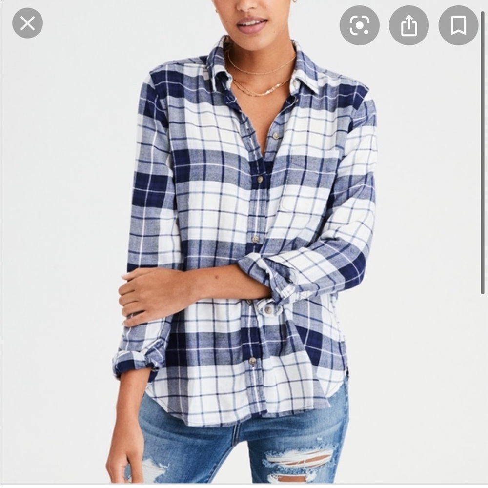 Navy/White Ah-mazingly soft AE Flannel